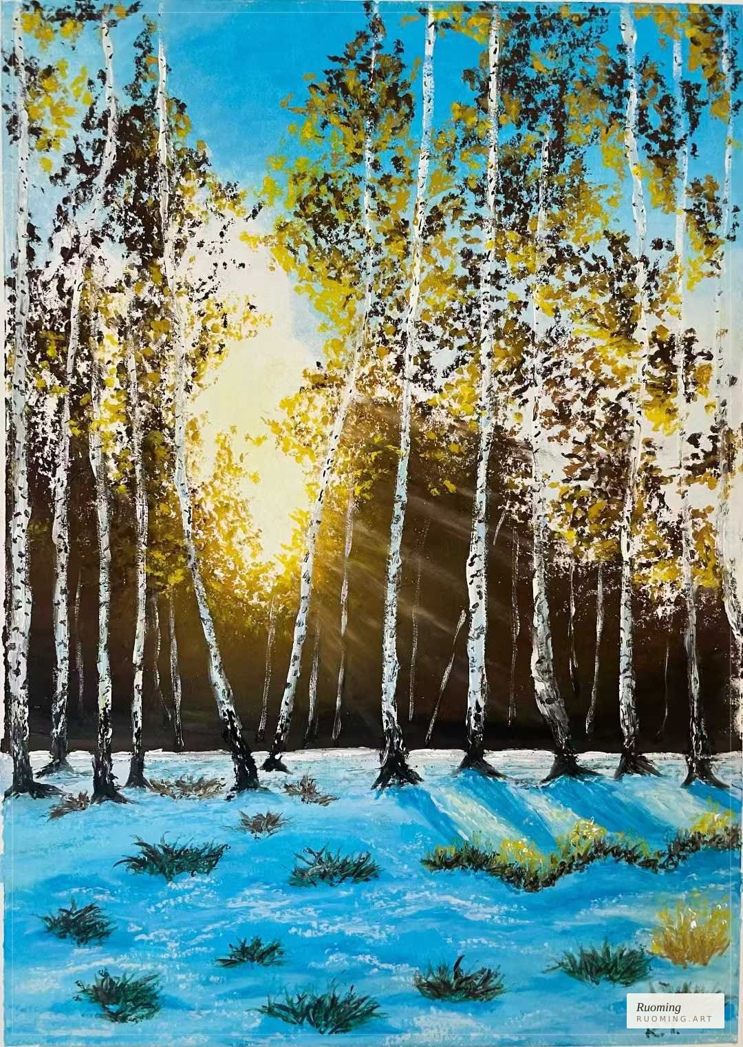 Birches in Winter Light